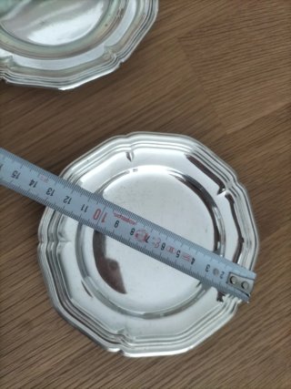 Vajilla antigua platitos pan alpaca plata vintage