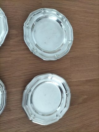 Vajilla antigua platitos pan alpaca plata vintage