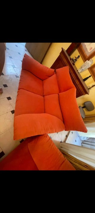 2 Sofás Naranja Tela