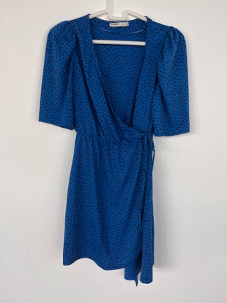 Vestido corto Pull & Bear azul lunares