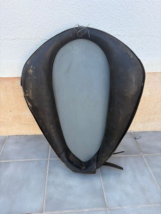 Espejo Hípico Cuero Negro Ovalado