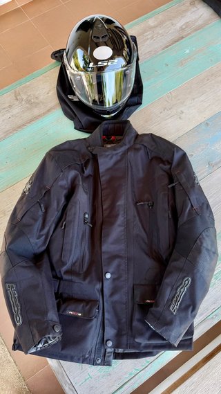 Chaqueta y Casco Moto Hombre Talla XL