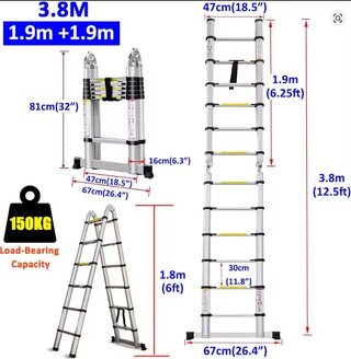 Escalera telescópica aluminio 3.8m