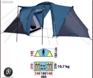 Tienda de campaña familiar dos habitaciones