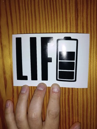 LIFE Battery – Sticker Minimalista