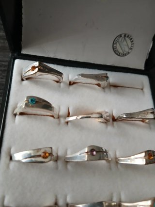 Lote 11 Anillos Plata con Piedras