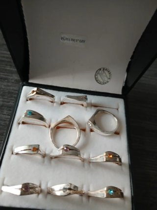 Lote 11 Anillos Plata con Piedras