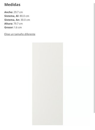 Puerta IKEA VEDDINGE blanca 30x80 cm