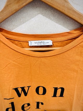 Camiseta naranja Violeta by Mango Talla L grande