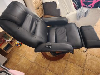Sillón relax polipiel negro en muy buen estado