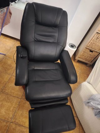 Sillón relax polipiel negro en muy buen estado