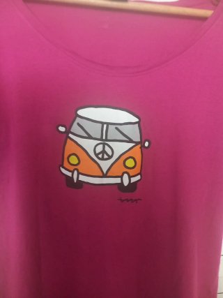 Camiseta Verano Estampado Furgoneta Peace