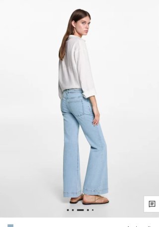 Vaqueros Mango Flare Bolsillos Azul