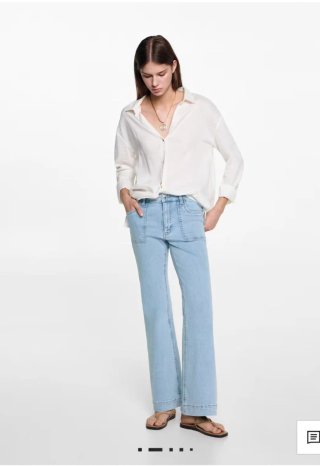 Vaqueros Mango Flare Bolsillos Azul