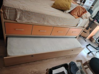 Cama juvenil con 4 cajones y nido + escritorio