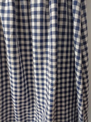 Vestido largo de cuadros azul y blanco