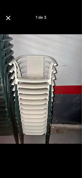 Sillas de plástico apilables 12€/ud