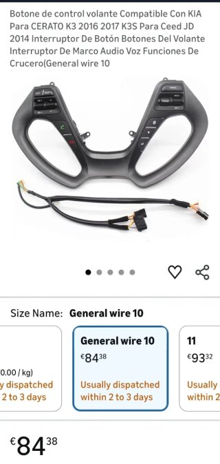 Control Volante Kia Cerato K3 K3S Ceed JD