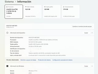 PC Oficina i7 8700 16GB SSD