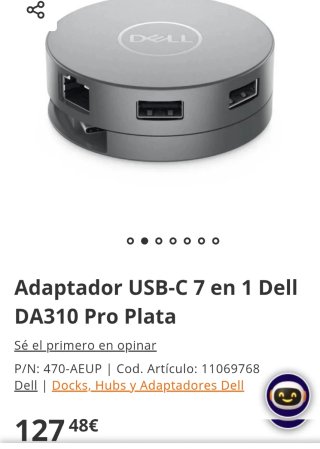 Hub Dell 7 en 1 USB-C DA310 Docking