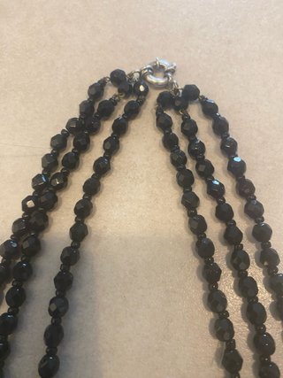 Collar vintage azabache tres vueltas