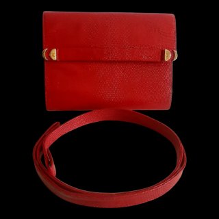 Bolso Gucci Piel Lagarto Rojo Vintage