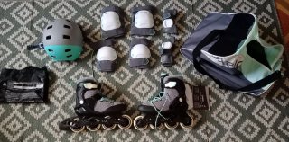 Patines en línea Oxelo con protecciones y bolsa
