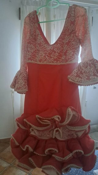 Vestido Flamenco Corto Encaje