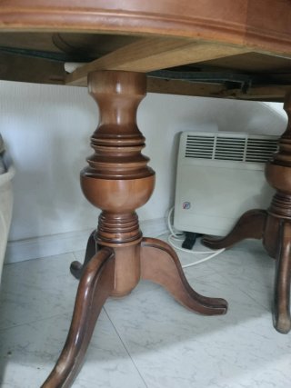 Mesa extensible madera y cristal