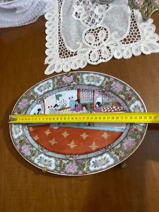 Antiguo plato ovalado Chino Macao