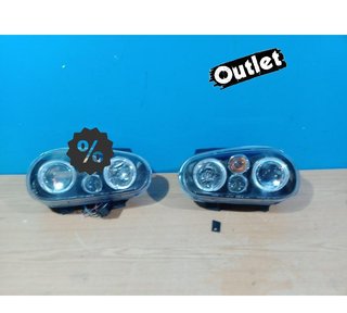 FE FAROS VOLKSWAGEN VW GOLF 4 OJOS ANGEL LED LOOK R32 FONDO