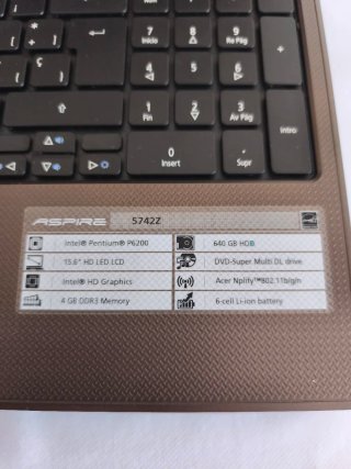 Portátil Acer 5742Z + Cargador + Windows 10 Pro