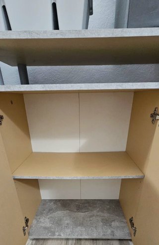 Estantería y aparador modular gris
