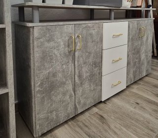 Estantería y aparador modular gris