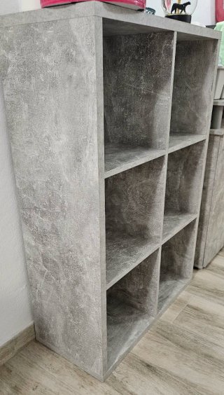 Estantería y aparador modular gris