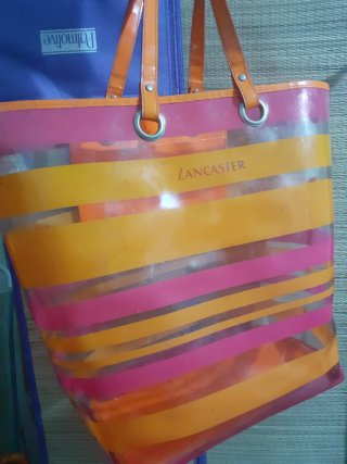 Bolso Lancaster transparente rayas