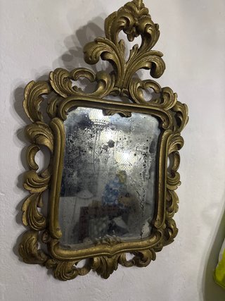 Espejo antiguo marco madera pan de oro