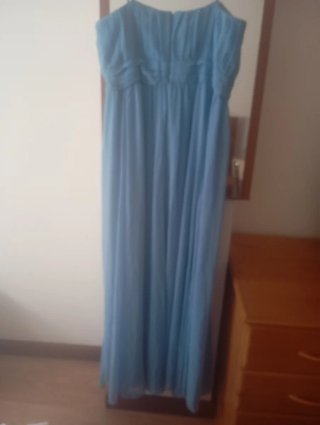 Vestido de fiesta palabra de honor azul