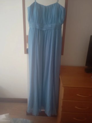 Vestido de fiesta palabra de honor azul