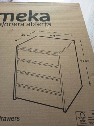Cajonera Meka K714 Blanca 4 Cajones