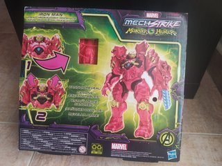 Action figure di Iron Man in tuta Hunter di Marvel Mech Strike Monster