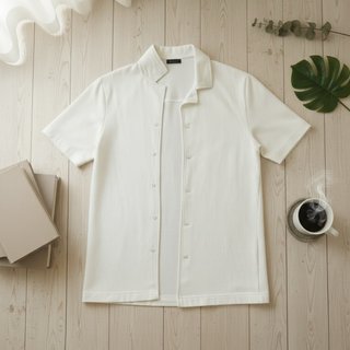 Sobrecamisa Bershka blanca hombre manga corta
