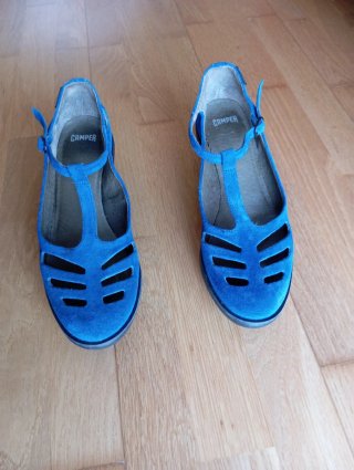 Zapatos Camper Piel Azulón cierre pulsera