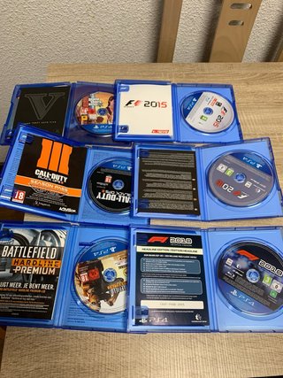 Lote 6 Juegos PS4: GTA V, F1 2015, 2016, 2018, BO3
