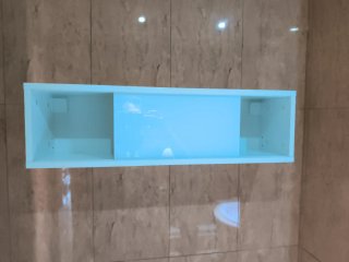 Armario auxiliar lavabo cristal y madera