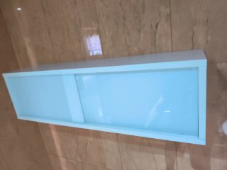 Armario auxiliar lavabo cristal y madera