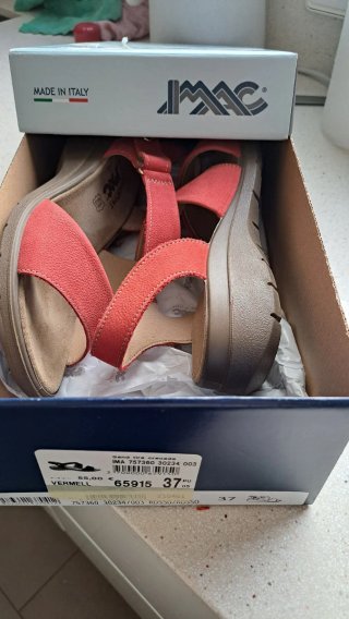 Sandalias Imac Piel Rojas Talla 37