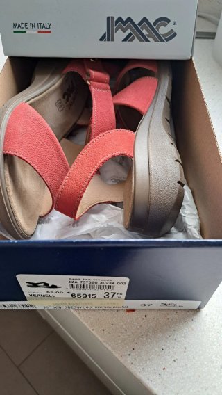 Sandalias Imac Piel Rojas Talla 37