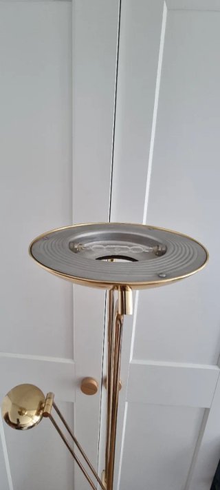 Lampada da terra vintage dorata anni '90