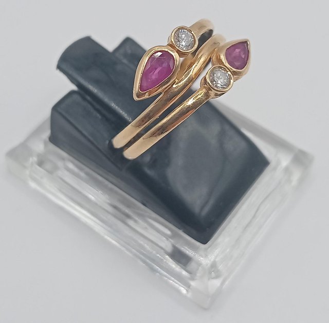 Anillo Circonitas de oro 18k, 1,85gr, Ref. O-417.